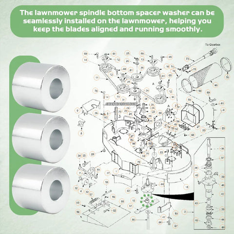 Bottom Spindle Spacer For Scag Zero Turn Mowers Compatible With Cougar Cheetah Sabre Tooth Tiger Turf Tiger Tiger Cub And More 43309 43590 Deck Spacers Replacement Mower Accessories