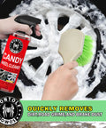 Complete All In One Car Wash And Detailing Kit with soap and wheel cleaner being applied with brush