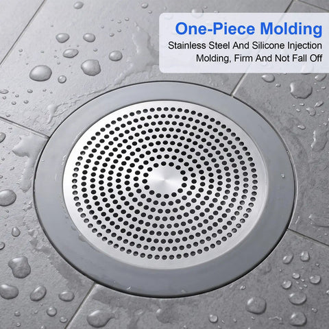 Amaxiu 2Pcs Shower Drain Hair Catcher, 3.54in/5.7in Shower Drain Cover, stainless steel drain cover, one-piece molding