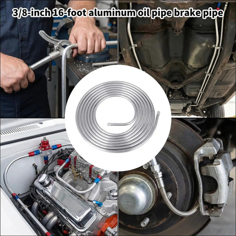 Three Eighths Inch Sixteen Foot Aluminum Brake Line Tubing For Auto And Motorcycle Hydraulic Braking Systems