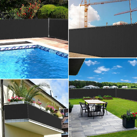 Various uses of Privacy Fence Screen 6x50ft For Yard And Backyard, 170 GSM Heavy Duty Shade Cover With Copper Brass Grommets