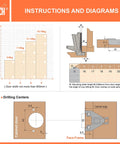 Solid As A Rock Corner Cabinet Hinges For Face Frame Kitchens Clip On Full Overlay Lazy Susan Smooth Self Close Design 165 Degree Turn instructions diagram with measurements