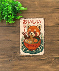 Vintage Red Panda Ramen Metal Sign Wall Art 8x12 Inch Tin Poster Totally Great For Home Room Office Or Garage Decor Rustic