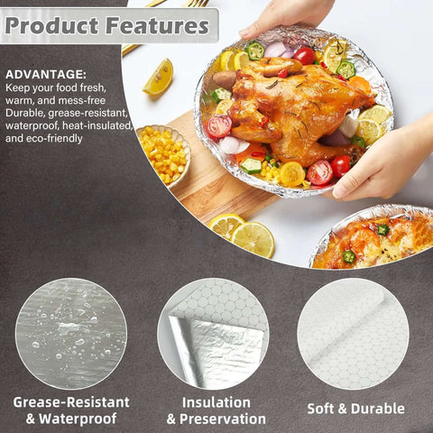 Insulated Foil Wrap Sheets 12x12 Pre Cut Greaseproof And Waterproof For Sandwiches Burgers Hot Dogs Burritos 50 Pack Keeps Food Fresh