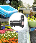 Beefy Heavy Duty Transfer Pump 115V 1/2 HP Delivers 1500 GPH High Pressure Water Transfer With Suction Strainer and Brass Connectors For Standard Three Quarter Inch Hose Black used for car washing, watering gardens, and draining ponds.