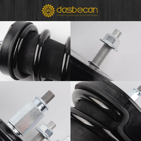 Close-up of Two Piece Front Struts Assembly With Magnetic Electronic Suspension For 2007 To 2014 Cadillac Escalade Suburban Tahoe GMC Yukon XL Sierra 1500 Replace 580435 For Better Ride And Handling, featuring coil spring and mounting bolt details.
