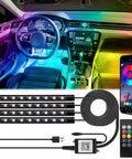 Car Interior LED Strip Lights With USB Power 5V Ambient Mood Lighting And App Control Remote Music Sync Color Changing Beads