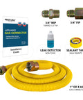 One Inch Flexible Stainless Steel Gas Connector With Sixty Inch Length Easy Install Three Quarter Inch MIP To Three Quarter Inch FIP Fittings