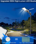 Ultra Bright 10000W Solar Street Lights Outdoor For Parking Lots And Yards 6500K Dusk To Dawn IP67 Waterproof Flood Lamps With 96 LED Beads