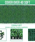 Artificial Boxwood Roll Panels 48x120 Inches Cover 40 Sq Ft UV Resistant Faux Ivy Leaves Privacy Fence Screen DIY Friendly No Assembly