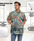 Colorful Art Print Hair Stylist Smock Zip Up Waterproof Repellent Yet Breathable Coat with Front Zip and Three Pockets for Barbershop