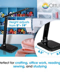 Slimline 13W LED Desk Lamp White For Home Office Bedroom And Reading Space Saving Foldable Arm Crisp Adjustable Angles And Lit Task Lighting For Any Desk