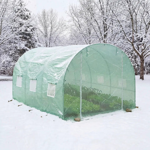 Replacement Greenhouse Cover For 10 Foot By 7 Foot By 7 Foot Large Walk In Tunnel Outdoor Plant Growing Greenhouse Spare Parts Cover Durable Waterproof UV Resistant PE Shield For Seasonal Use