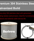 2 Pack 8.8 Ft Torsion Spring Garage Door Cable 1 Eighth Inch Diameter Heavy Duty 304 Stainless Steel Galvanized Spool