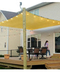 Outdoor Sun Shade Sail Canopy 6 By 8 Feet Rectangle UV Blocking Sunshade Fabric installed over patio