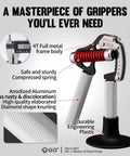 Adjustable Grip Strength Trainer with Handle Extensions from 55 to 176 lbs for Hand and Forearm Strength Premium Hand Gripper