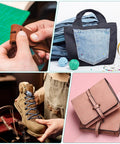 DIY leather crafting using Leather Stitching Punch 3.0mm 10 Prong Carbon Steel Hole Punch Tool for handbags and wallets