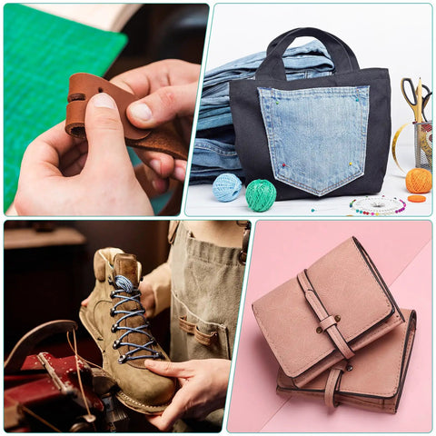 DIY leather crafting using Leather Stitching Punch 3.0mm 10 Prong Carbon Steel Hole Punch Tool for handbags and wallets