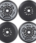 Inline Skate Wheels 80mm 90A Outdoor Asphalt Formula Replacement Wheels With ABEC 9 Bearings And Floating Spacers Four Pack Black