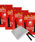 Emergency Fire Blankets For Home Kitchen And Office 4 Pack 40x40 Inches flame retardant safety blanket set with red packaging