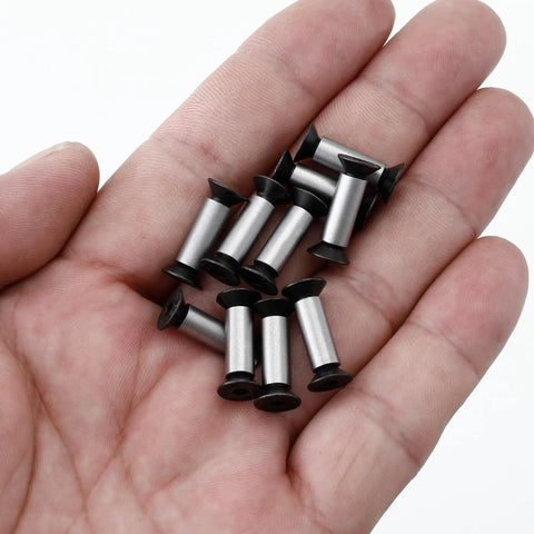 10 Pack Knife Handle Screws Rivets Bolts Kit for Knife Making and Blade Repair Black M4 Hex Flat Head Screws for Fixing Knives