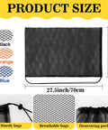 Black mesh bag from Three Piece Mesh Dive Bag Set With Drawstring Organizers for snorkeling gear, 18x27.5 inches shown with features.