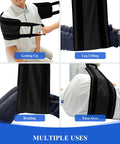 Transfer Sling and Gait Belt for Elderly and Disabled with Dual Grab Handles in use for safe mobility, black.