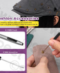 Top Shelf Silver Cone Spikes And Studs Hardware Kit includes hole punch and screwdriver for embellishing leather crafts.