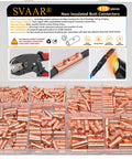 115 Piece Non Insulated Butt Splice Connector Kit For 8 To 26 AWG Wire Heavy Duty Pure Copper Seamless Barrel Connectors in case