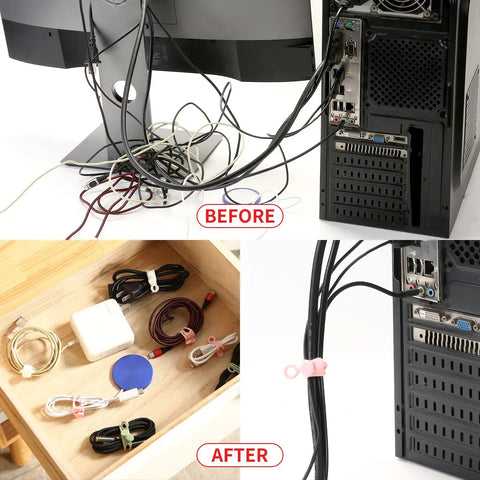 Silicone Cable Ties Super Handy You Can Reuse The Ultimate Cable Management Organizer For Bundling And Fastening Cables And Wires