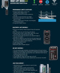 Gen 6 Direct Drive Boat Lift System With Install Kit And Handy Smartphone App Control For Easy Auto Stop Auto Run Programmable Limits And Field Serviceable Components, black control unit and phone app
