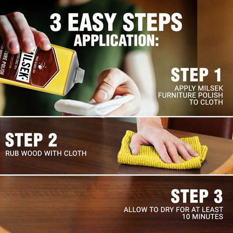 Top Shelf Furniture Polish And Wood Cleaner With Real Lemon Oil Delivers A Knockout Shine On Hardwood Floors And Kitchen Cabinets Deep Cleans And Nourishes For A Smooth Finish Solid Value Pack Of Six 12 Oz Bottles application steps showcased.