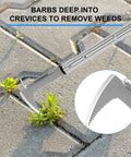 Go To Crevice Weeder With Long Handle For Sidewalk Cracks Stainless Steel Manual Weed Puller L Shaped Weeding Tool