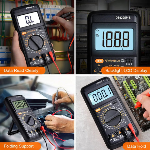 Pocket Clamp Multimeter Kit With Backlit LCD For Home DIYers And Automotive Use, Digital Volt Amp Ohm Tester, AC DC Voltage Diode Checker, 2023 Upgraded Materials And Design, Compact Handy Meter For Quick Readings