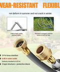 Detailed view of Heavy Duty Five Eighth Inch By 75 Foot Retractable Garden Hose Reel Wall Mount With 10 Pattern Nozzle showing brass interface.