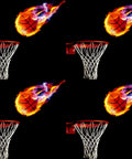 Basketball Room Decor Poster For Boys Wall Art With Dope Game Day Vibe Durable Vinyl Print Ideal For Sports Fans Bedroom Or Playroom Decoration That Brings Color Energy And Long Lasting Style featuring flaming basketballs and hoops