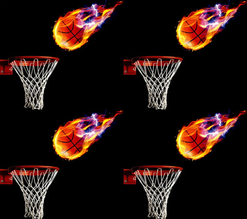 Basketball Room Decor Poster For Boys Wall Art With Dope Game Day Vibe Durable Vinyl Print Ideal For Sports Fans Bedroom Or Playroom Decoration That Brings Color Energy And Long Lasting Style featuring flaming basketballs and hoops