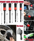All In One Long Handle Car Wash Kit With 62 Inch Reach, 16 Piece Cleaning Set detailing brushes and tire brush use