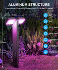 Low Voltage Outdoor LED RGBW Landscape Lights 12V 8W, 400LM Smart Path Lights with App Control in garden setting