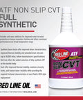Premium Synthetic CVT Transmission Fluid Non-Slip Formula for Modern Automatics, Superior Thermal Stability and Friction Control, OEM-Style Replacement, Enhanced Shear Resistance, 1 Quart bottle