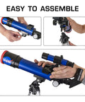 Lunar Telescope For Kids Ages 8 To 12 With Tripod And Finder Scope See The Moon In Incredible Detail Totally Easy To Use Beginner Stargazing Kit With High Quality Optical Glass Perfect Educational Gift For Young Space Fans, easy assembly
