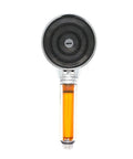 Vitamin C Infused Handheld Rain Shower Head With Water Filter Two Included Filters Delivers Softer Clean Water Removes Up To 99.9 Percent Chlorine And Chloramines For Healthier Skin And Hair Worth Every Shower, front view, black nozzle