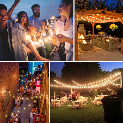 100Ft Outdoor G40 LED Globe String Lights Dimmable Waterproof Shatterproof Connectable Commercial Grade Patio Backyard Balcony Lighting