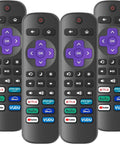 Four Pack Replacement TV Remote For Roku TV, Easy Plug And Play Backups, No Setup Required, Compatible With TCL Roku Hisense Roku Onn