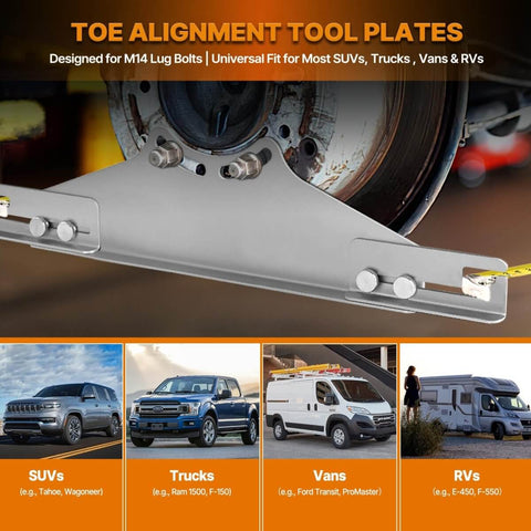 Pro Grade Toe Alignment Tool With Toe Plates And Digital Angle Finder For Fast Accurate Wheel Alignment On Most Cars