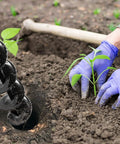 Person planting using 3x24 Inch Garden Auger Drill Bit Set For Planting Bulbs And Bedding Plants Easy Planter Garden Auger Post Hole Digger