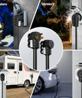 1 Pack NEMA 6-50R 50A 250V Female Welder Receptacle showing uses with grinders, welders, RVs, and EVs.