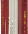 White Coal Pencils Pack of 3 for Sketching and Drawing, packaged Czech made art pencils for smooth application.