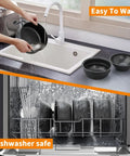 Ramen Cooker Microwave Bowl for Dorms and Offices, 3 In One Noodle Bowl With Drain Feature, BPA Free Black being washed