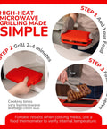 Micro Grill Max Microwave Sandwich Maker With 3 Min Grilled Cheese Capability shown in steps for easy grilling.